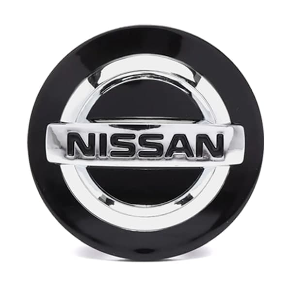 4-pack - Nissan centrumkåpor / hjulnavsemblem - Bil 54mm - Svart