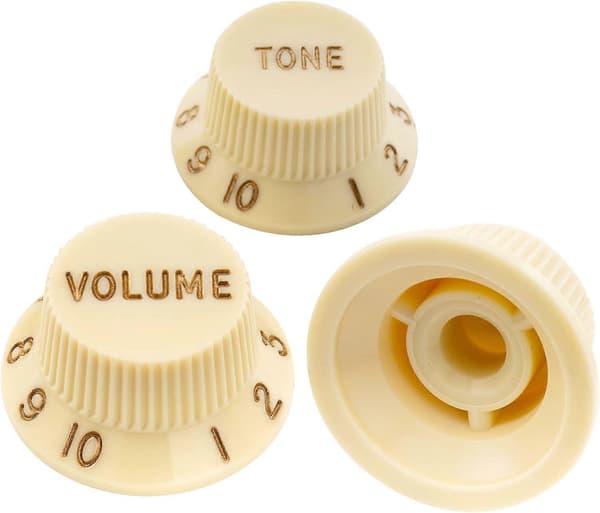 Ultra Universal Passande Storlek Strat Rattar 2 Ton 1 Volym Set för Fender Stratocaster ST Stil Elgitarr, Pergament