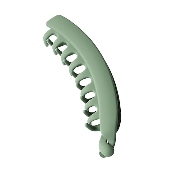 Bananformet Hårnål Dobbel Rad Anti-skli Tann Design Hårklemme Ensfarget Frostet Tekstur Stor Bak Hode Tvist Hårklo Green