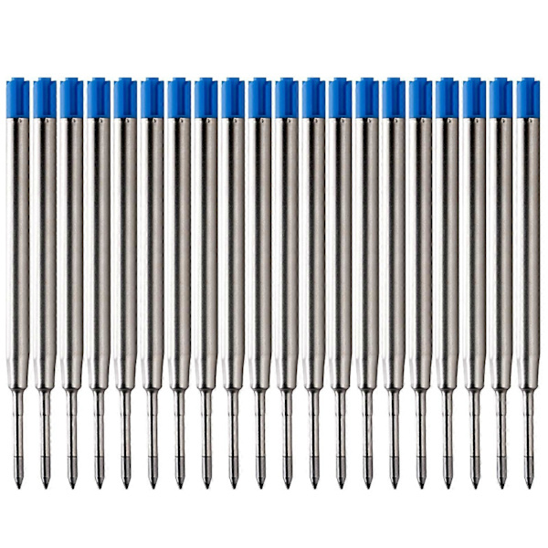 20 stk. 9,9 cm medium spids sorte blækpatroner til Parker kuglepenne Blue