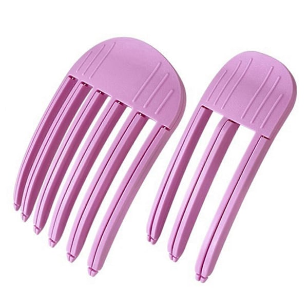Pannelugger for kvinner, enkle å bruke, DIY hårrullere for styling, klipping, seksjonering av salonghår Purple Combined