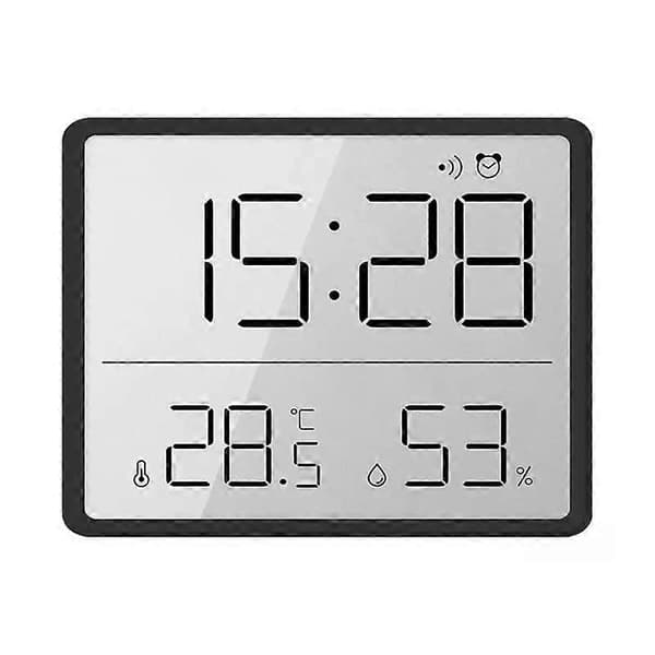1 st digital väggklocka elektronisk väggmonterad LCD-displayklocka multifunktionell temperatur- och luftfuktighetsväckarklocka