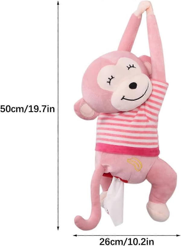Vevholder til bil, Monkey Butt vevboksdispenser, Papirhåndkleoppbevaringsbeholder Pink
