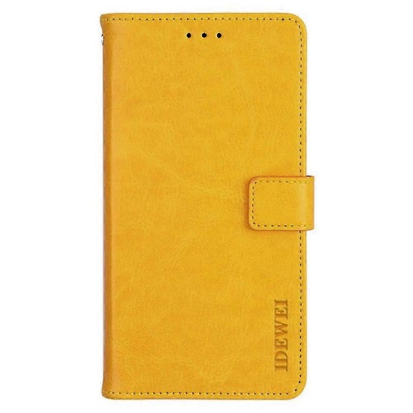 För HMD Skyline Ställfodral Crazy Horse Textur Läder Telefonskal Yellow