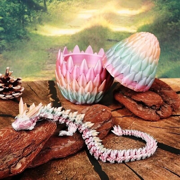3D-Printet Laser Drageegg med 12 \" Fleksibel Dragespillefigur Dekoration Laser Purple