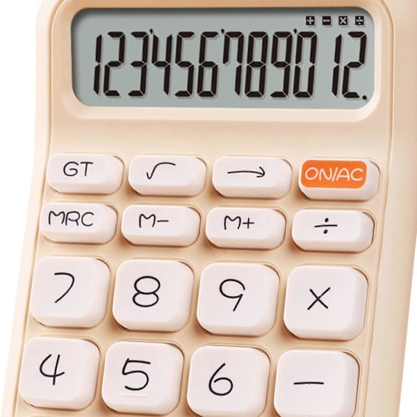 Bærbar mekanisk switch-lommeregner til grundlæggende numerisk beregning, robust beige Beige 14.8cmx9.3cmx2cm