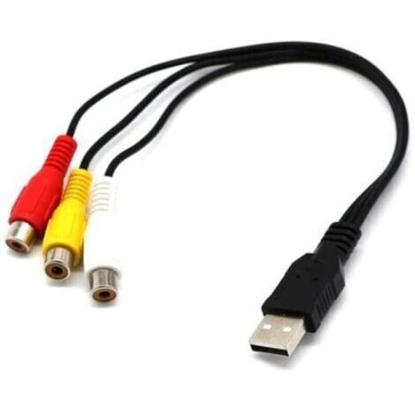USB til 3RCA-kabel, USB til 3 RCA RGB Video AV Composite Adapter Konverterkabel Ledningsstik, Velegnet til TV, PC, DVR