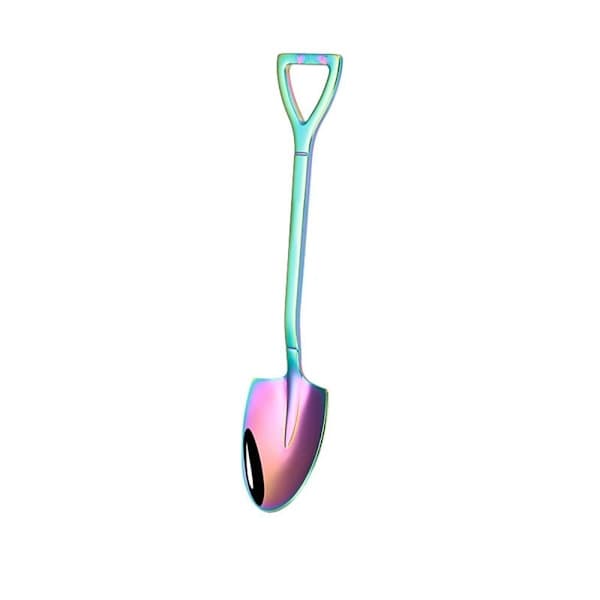 5 stk. Kaffeske Spade Teske MULTICOLOR SPIDS - spot salg Flerfarvet Spids-Spids Multicolor Pointed-Pointed