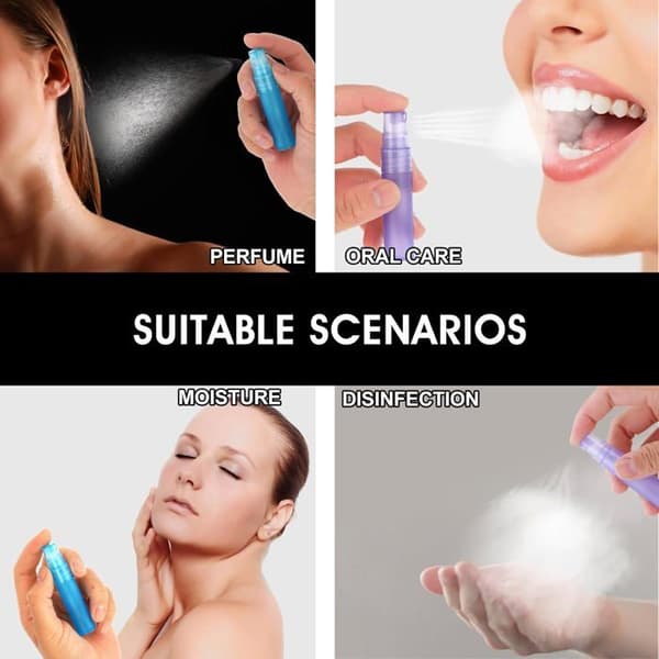 Sprayflaske - Pakke med 5 - Plast - Påfyllbar - Reise og Parfyme - 5 ml