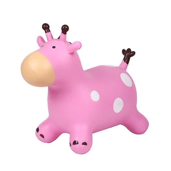 Uppblåsbar Giraffe Space Bouncer Ride Jumping Animal Toy Pink