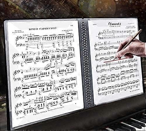 A4 60 Sidor Musikmapp Modifiera Pianopartitur Markera Musiknötblad, Förvaring Dokumentmapp, Tom Plast Konsertkörmapp