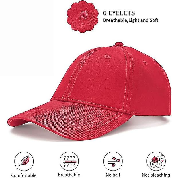 Baseball Cap Herre Dame Cap Justerbar Fodpanel Baseball Cap Hat Udendørs Baseball Cap Red