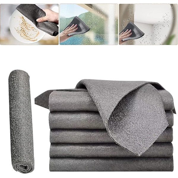 Paksuuntunut Magic Cleaning Cloth, Mikrokuitu Lasinpuhdistusliinat, Uusiokäyttöiset Puhdistusliinat 5Pcs 20 x 30 cm
