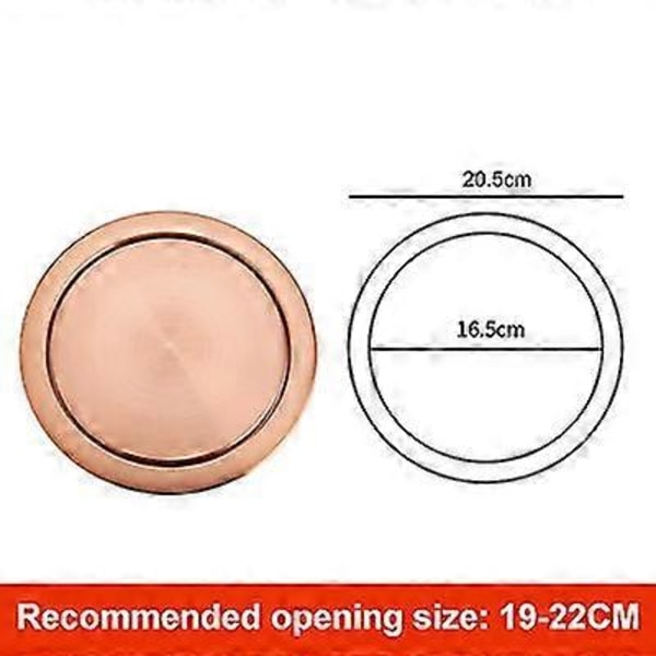 Rustfritt Stål Flapp Flush Innfelt Innebygd Balanse Sving Flapp Lokk Deksel Søppelbøtte Søppelkasse Kjøkken Benkeplate Søppelkasser & Avfallsbeholdere Round-Rose Gold 20CM