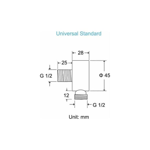 Rund slangefitting, forkromet messing vægmonteret albuefitting, universal 1/2\" sandfitting, vægmonteret brusefitting til håndbruser