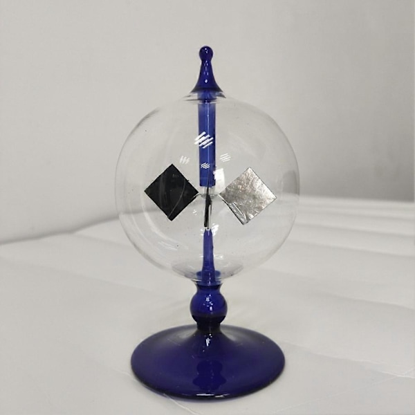 4 Blad Roterande Glas Vädermölla Solcellsdriven Crookes Radiometer Ljusmölla/Pedagogisk Undervisning S