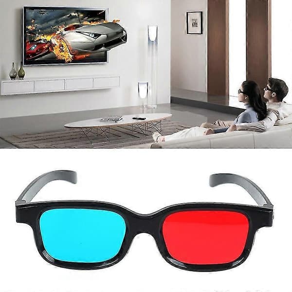Universal Brand Svarta Ramar Röda Blå Glasögon 3D Glasögon För Dimensionell Anaglyf 2pcs