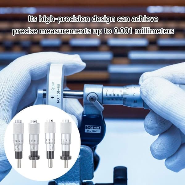 Høy-presisjons flatfingermikrometerhode 0 til 13 mm, 0-1 mm presisjonsmåleverktøy for maskinteknikk, mikrometerhode med