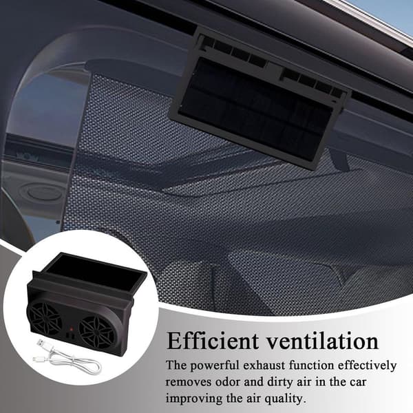 Generisk Solar Bilventilator, Solar Udsugningsventilator til Bilrude, Rudeluftning, Automatisk Køling til SUV'er, Autocampere, Sommer, Lastbiler