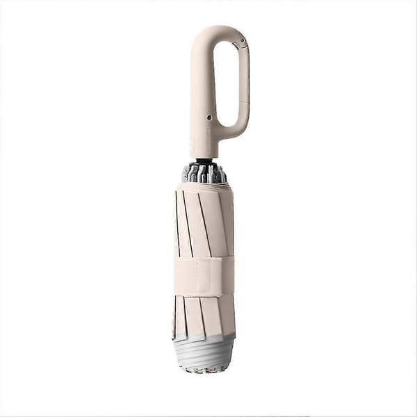 Inverterat Paraply Ring Spänne Handtag Omvänd Fällning Reflekterande Säkerhetsparaply Beige