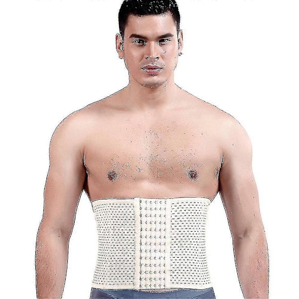 Herre Taljetræner Korsetter Shapewear Med Stålbens Slankende Mavekontrol Bælte Sauna Dragt Til Fitness Body Shaper Tw Skin Color 2XL