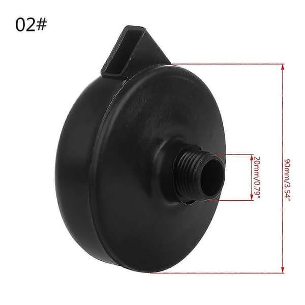 16/20mm Svart Plast Hann Gjenget Eksos Støy Demper Luftfilter Lyddemper Co 20mm