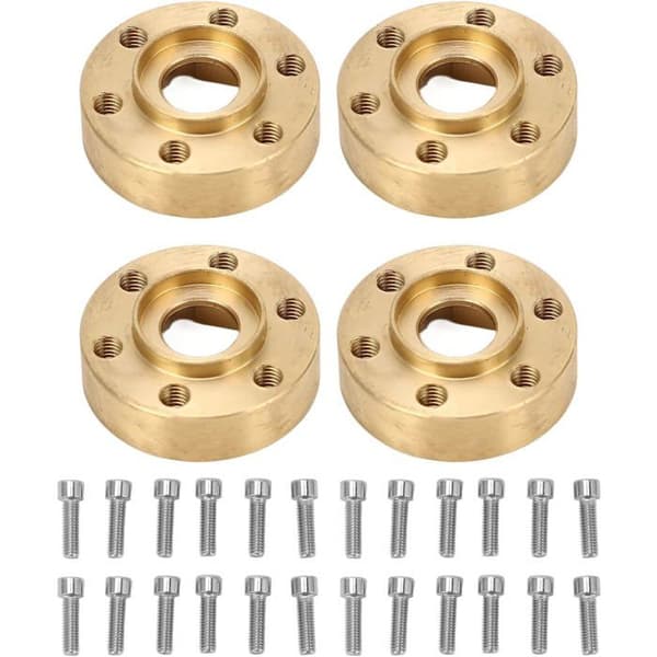 Messinghjulvægte - 4 Stykker - 6mm Sekskantadapter - Til 1.9 2.2 Tommer RC - Stabilitet E