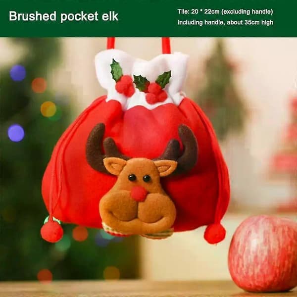 Julklappspåsar Julstrumpa Väska Förpackningslåda Julgodispåse Barn Handhållen Prydnad Julklappspåse 3