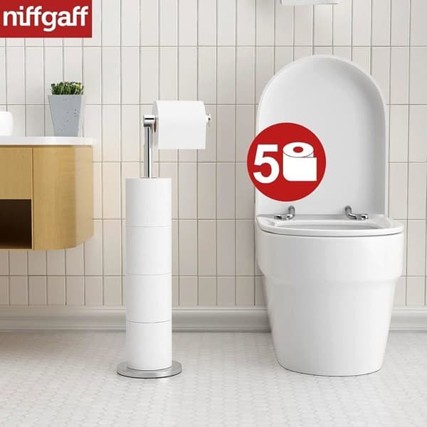 Højkvalitets toiletpapirholder i rustfrit stål, velegnet til alle toiletter og badeværelser.