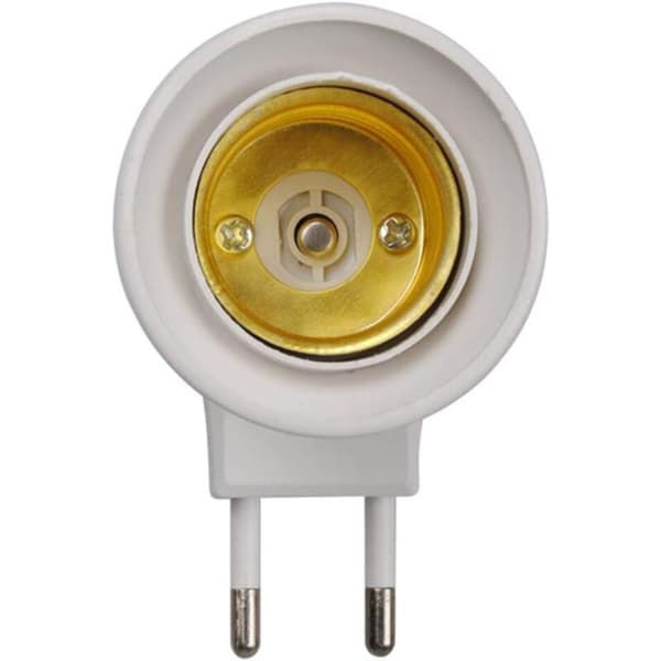 E27 LED-lampe han EU-stik type adapterkonverter til pæreholder med ON/OFF-knap 1 stk.