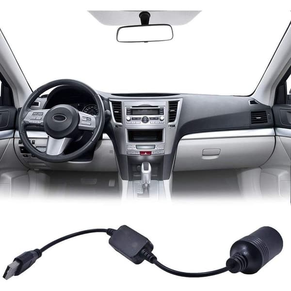 USB A han til 12V hun cigarettænder adapterkabel til dashcam, elektronisk hund