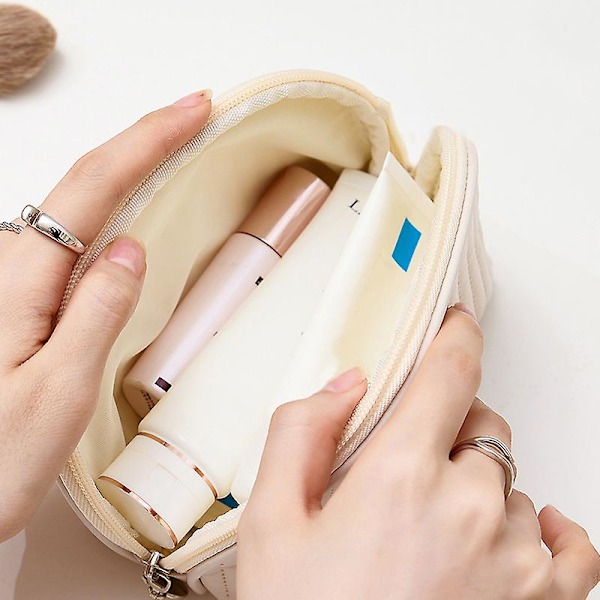 1 stk Halvrund Makeuptaske, Kosmetik Opbevaringstaske, Rejsetaske til Makeup, Mini Håndholdt Makeuptaske Light Green