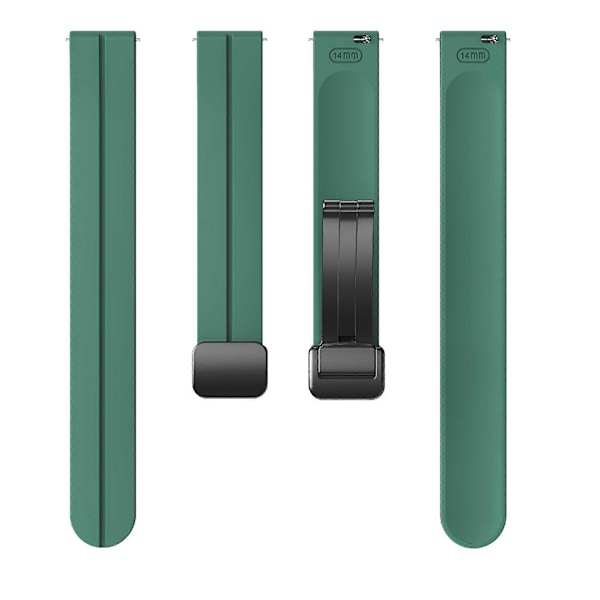 Silikonarmband för Garmin Lily 2 med Magnetisk Vikbar Spänne Pine Needle Green Black Buckle