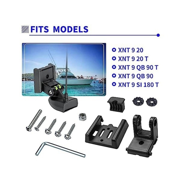 Til 7400931 XNT Transducer Mount, Transducer Mount til XHS Model Transducere, Hækmonteringssæt til XNT 9 20 Sort