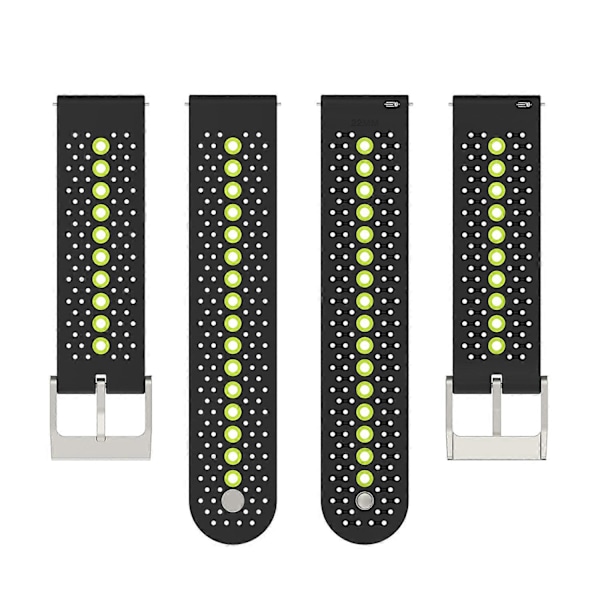 Farverig hul silikonerem til Suunto 9 Peak Black Lime Green