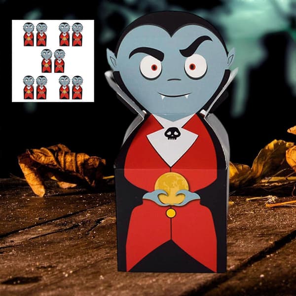 10 Stycken Halloween Godislådor Presentaskar Dekorativa Godisförpackningslådor Vampire