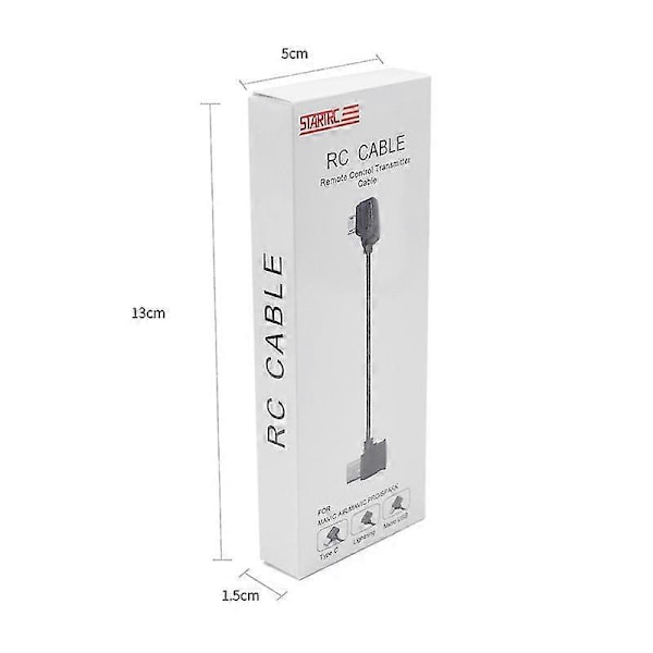 Startrc 10cm Lightning til Micro USB Konverteringskontakt Datakabel for DJI Mavic Mini/Air, Shark Fjernkontroll