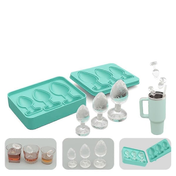 Prank Butt Plug Formet Isbitbakker Silikonform til DIY Kage Chokolade Slik green