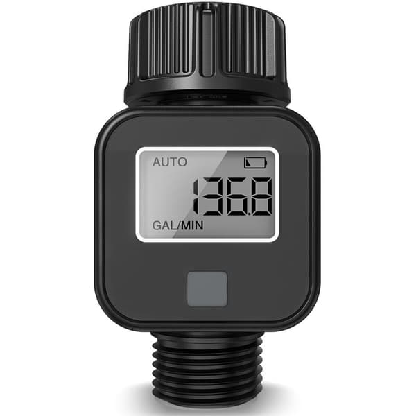 Vandmåler med timer, 4 tilstande, 180° roterende digital flowmåler, vandmåler til haven