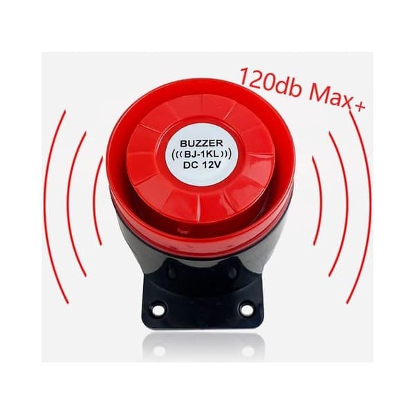 DC 12V Mini Kablet Strobe Sirene, 120 dB Lydalarmsystem til Hjemmesikkerhed, Rødt Blitzlys