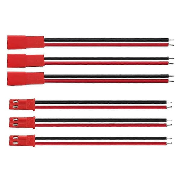 50 par 10 cm JST-stik kabel han+hun til RC-batteri, JST-par stik med ledning