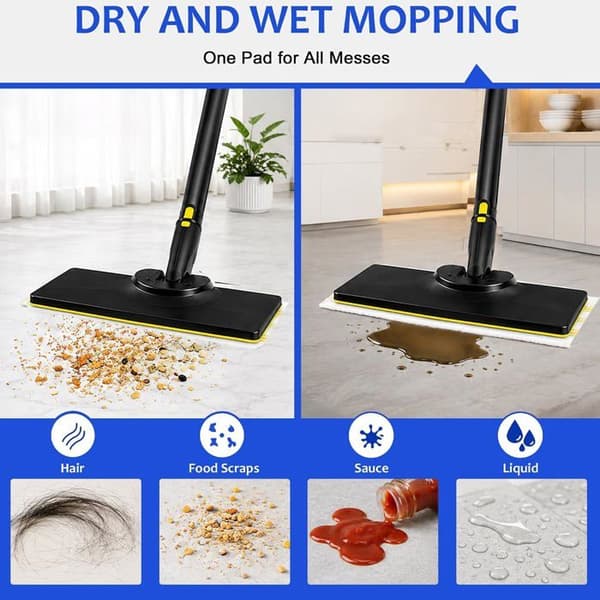 Sæt med 6 vaskbare og genanvendelige refills, kompatibel med Karcher SC2 SC3 SC4 SC5 EasyFix damprenser, gul