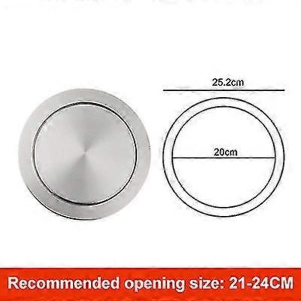 Rustfritt Stål Flapp Flush Innfelt Innebygd Balanse Sving Flapp Lokk Deksel Søppelbøtte Søppelkasse Kjøkken Benkeplate Søppelkasser & Avfallsbeholdere Round-Silver 25CM