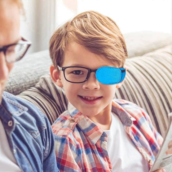6 kpl Silmälappuja lapsille, Erittäin pehmeä silmälappu laseille, Lääketieteelliset silmälaput Amblyopia Strabismus -silmälapun hoitoon Blue M