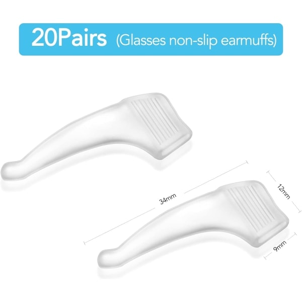 20 Par Silicone Anti-Slip Brillegummier, Brillegummier, Bløde