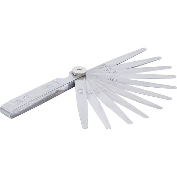 Tykkelsesmålere - 13 blade - Rustfrit stål - Nøjagtighed 0,05 til 1,0 mm - Til mekanisk og industriel brug