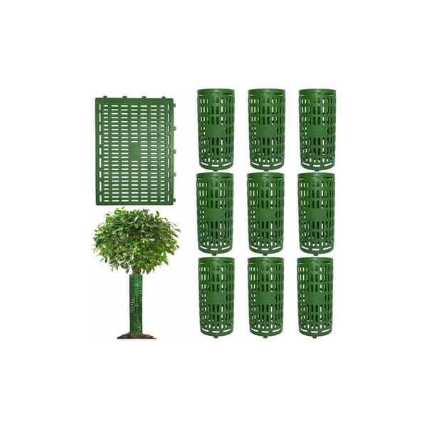 Set med 6 justerbara plastskydd för trädstammar, trädbarkskydd för plantor, 38 x 25 cm