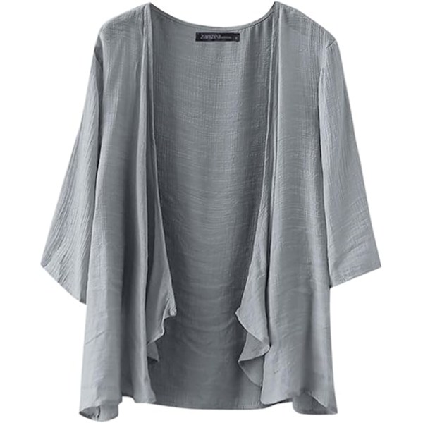 Kimono-kofta i chiffong för damer, öppen framtill, sjal, genomskinlig axelvärmare, strandöverdel, strandkläder, blus, omslag M
