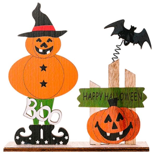 2025 Halloween Træskilt Halloween Bordplade Træ Forårsskilt til Middagsselskab
