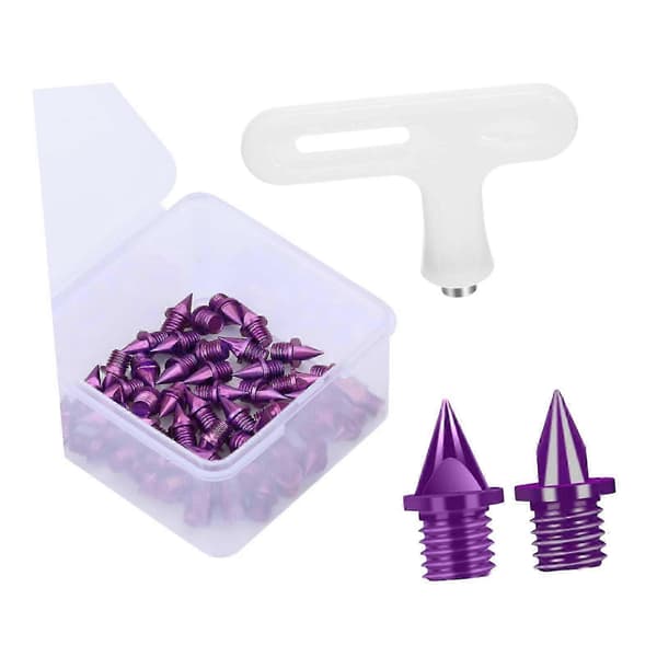50-pakning 5 mm piggsko-pigger Erstatning Lette metallpigger for sprintløping Sport Voksne Purple